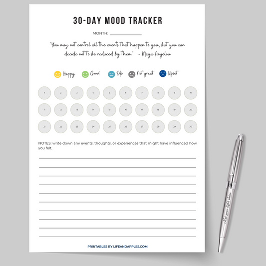 free mood tracker life & apples printable