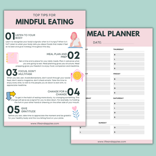 Mindful Eating Tips and a Meal Planner Printable