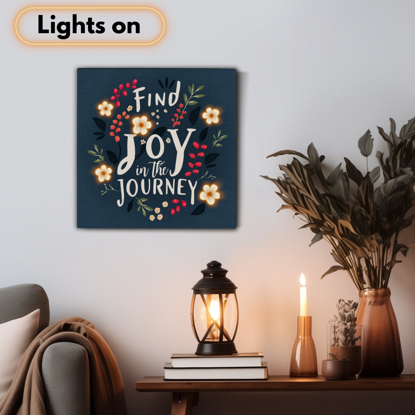 Lighted Inspirational Wall Art - Find Joy in the Journey - Life & Apples