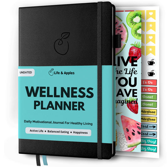 The Wellness Planner, Black - Pack of 4