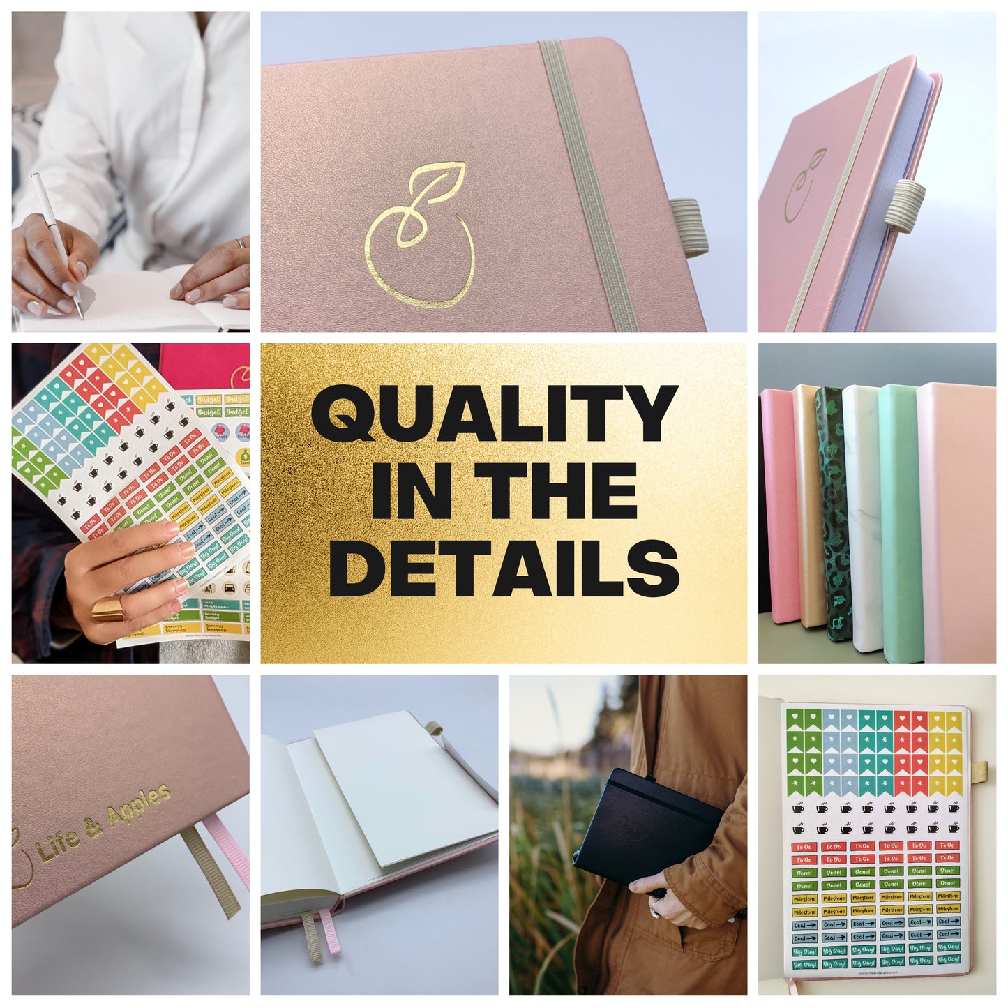 The Wellness Journal Planner, Rose Gold - Pack of 4