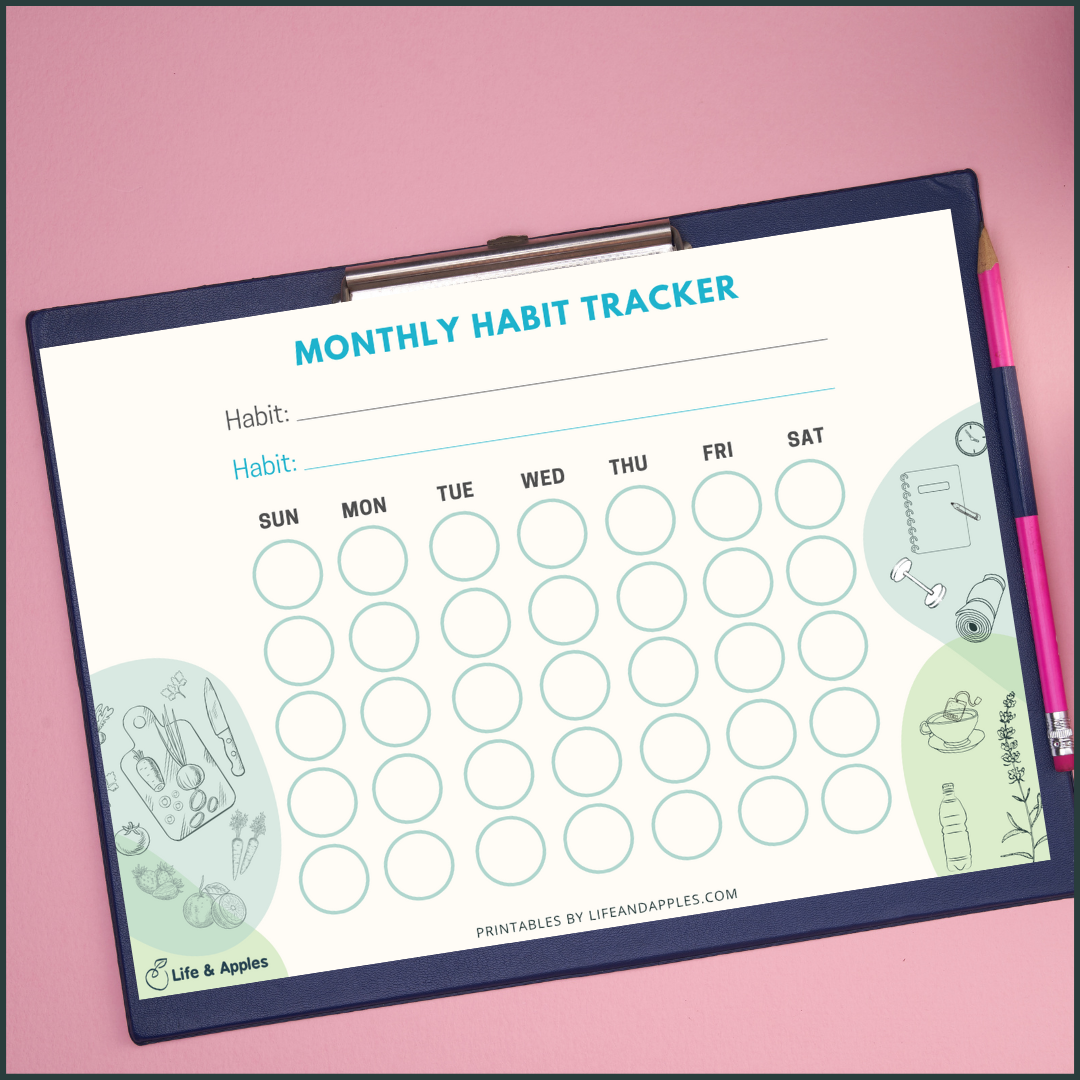 habit tracker free printable download life and apples