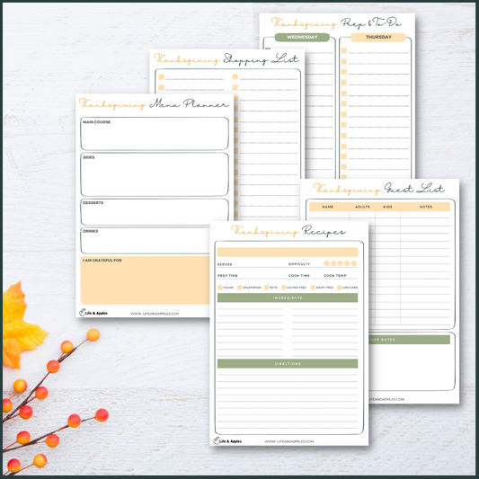 Thanksgiving Plan & Prep Binder Printables