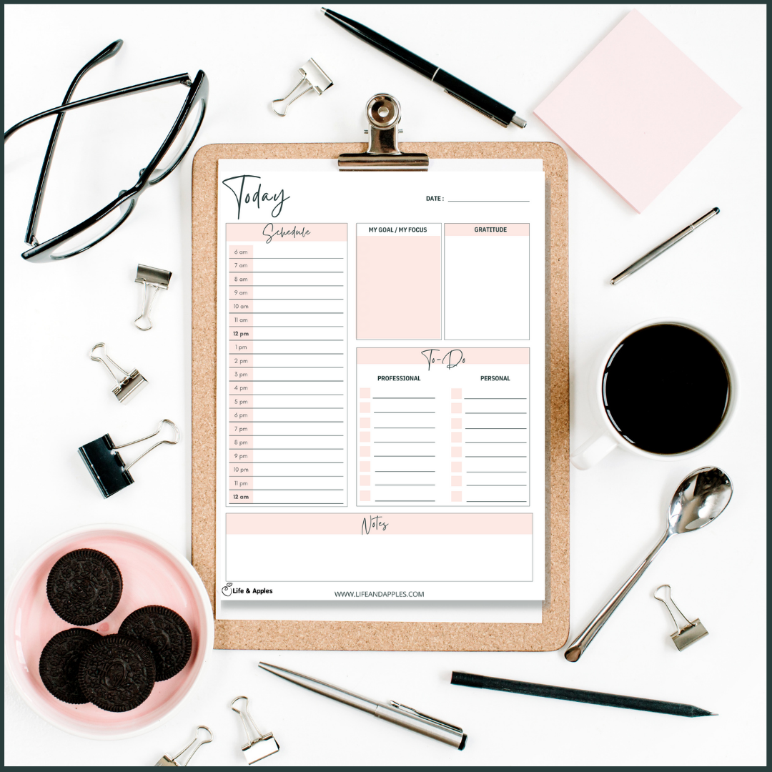 daily planner free printable life and apples