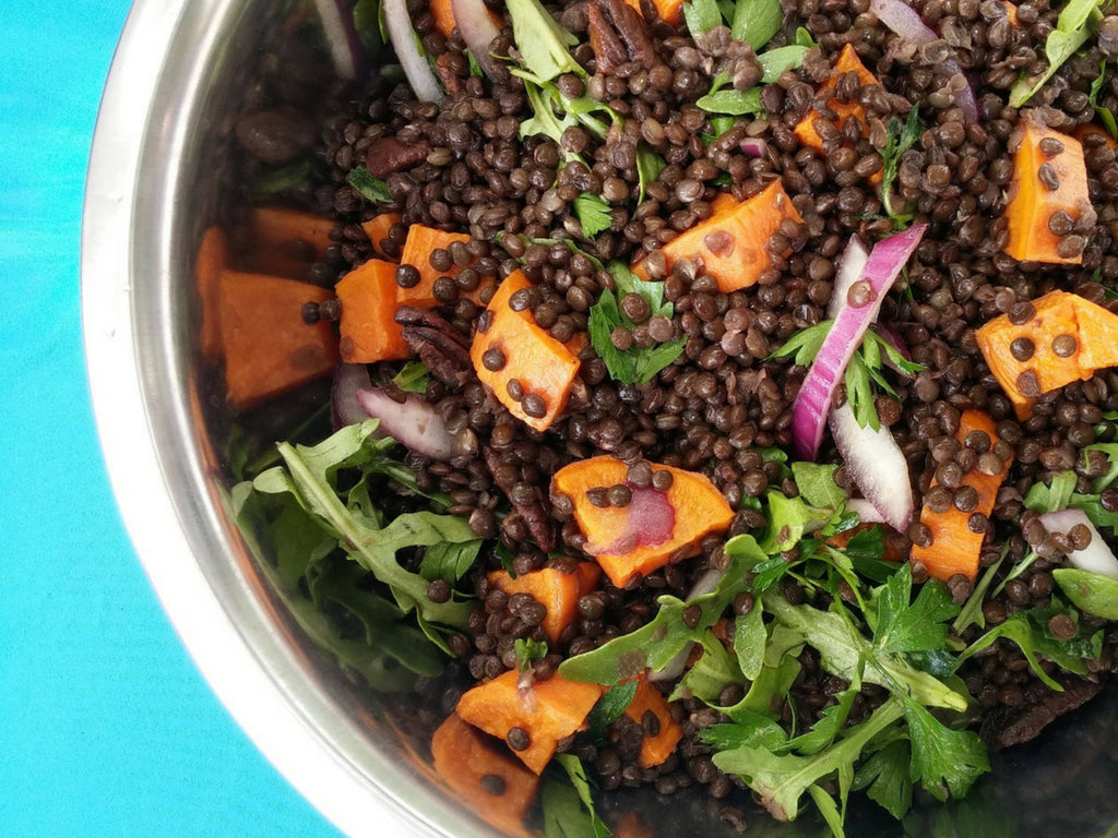 lentils sweet potato salad