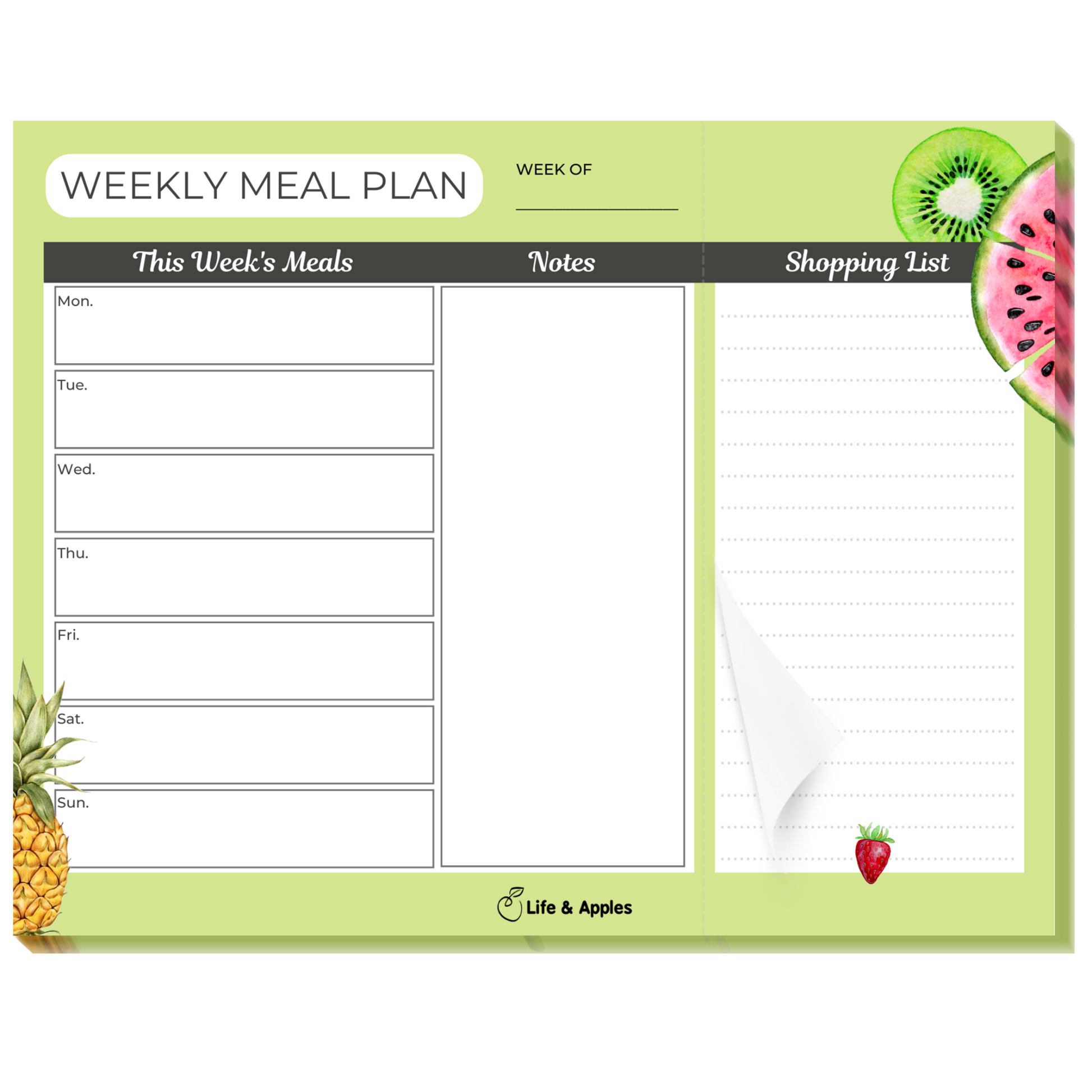 Meal Planning Pad - Life & Apples